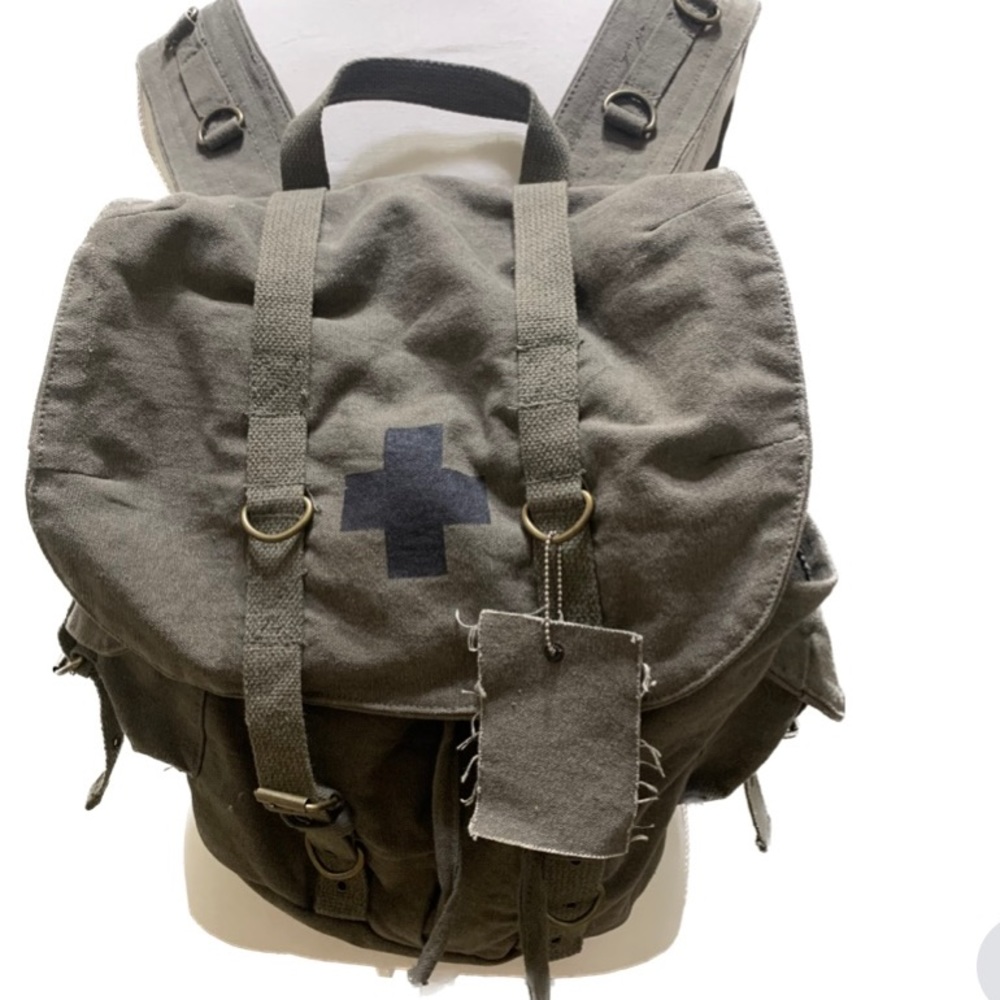 Army type backpack medic bag. Army green.